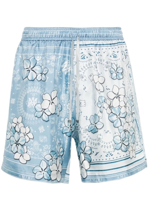 AMIRI Bandana floral silk shorts - Blue
