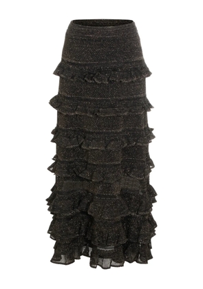 ZIMMERMANN midi ruffled tiers skirt - Black