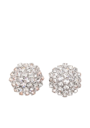 Self-Portrait crystal flower earrings - Silver