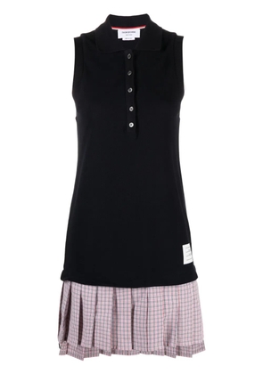 Thom Browne pleated-skirt polo minidress - Blue