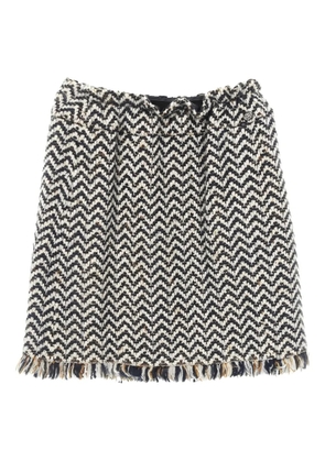 CHANEL Pre-Owned 1986-1988 Coco mark frayed skirt - Blue