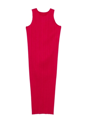 Pleats Please Issey Miyake crew-neck midi dress - Pink
