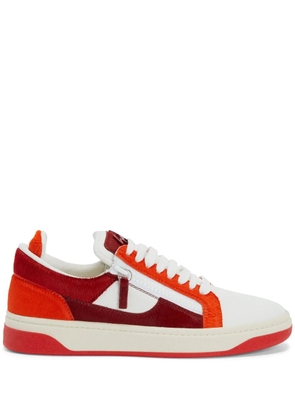Giuseppe Zanotti GZ94 colour-block double-zip low-top sneakers - Red