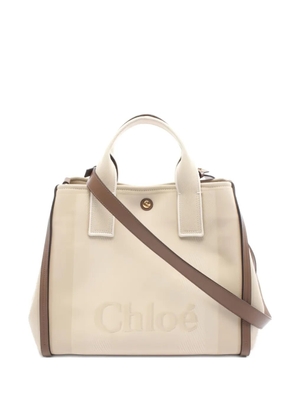 Chloé Pre-Owned 2010 canvas leather carry tote bag - Neutrals