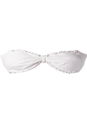 Amir Slama ruffled trim bandeau bikini top - White