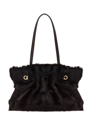 Ferragamo Gancini leather shoulder bag - Brown