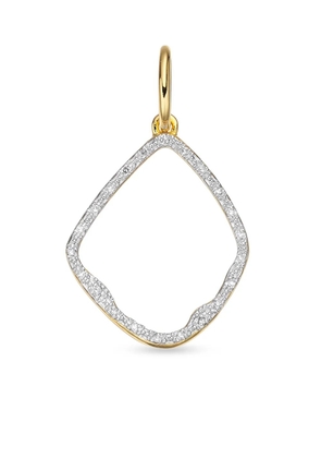 Monica Vinader Riva Hoop diamond pendant charm - Gold