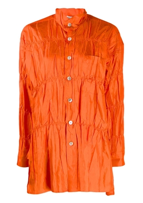Issey Miyake Pre-Owned crushed effect shirt - Orange