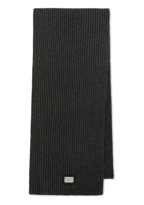 Dolce & Gabbana logo-patch wool scarf - Grey