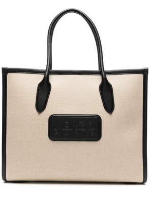 Kenzo large 18 canvas tote bag - Neutrals