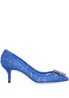 Dolce & Gabbana Rainbow Lace 60mm brooch-detail pumps - Blue