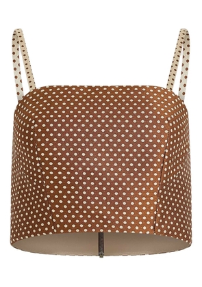 Rosie Assoulin Halfway There polka-dot pattern top - Brown