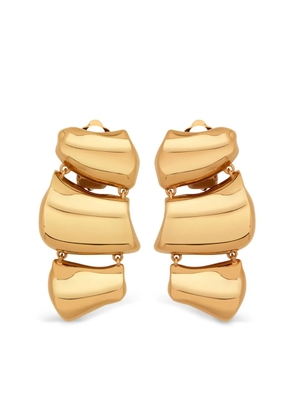 Oscar de la Renta Sculpted drop clip-on earrings - Gold