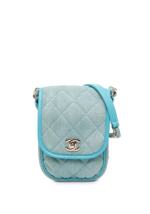 CHANEL Pre-Owned 2021 Mini CC Quilted Denim crossbody bag - Blue