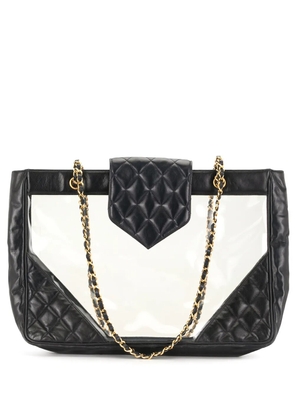 CHANEL Pre-Owned 1990s transparent panel chain tote bag - Blue