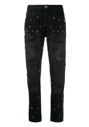 Philipp Plein Boyfriend Stars embellished jeans - Black