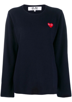 Comme Des Garçons Play heart logo patch sweater - Blue