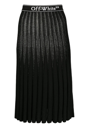 Off-White metallic knitted pleated skirt - Black
