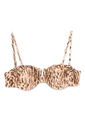 ZIMMERMANN leopard-print bikini top - Neutrals