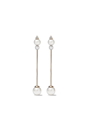 Mizuki 14kt gold Sea of Beauty Kanzashi pearl diamond earrings