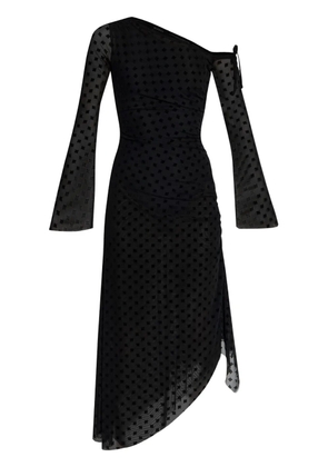 MISBHV logo-flocked midi dress - Black