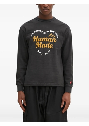 Human Made logo-embroidered long-sleeve T-shirt - Black