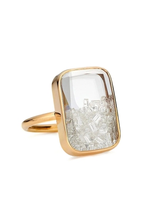 Moritz Glik 18kt yellow gold rectangular diamond shaker ring