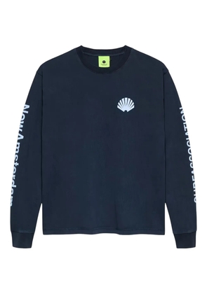 NEW AMSTERDAM shell-print long-sleeves sweatshirt - Blue