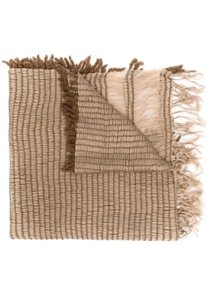 Issey Miyake Pre-Owned 2000s woven fringed scarf - Green