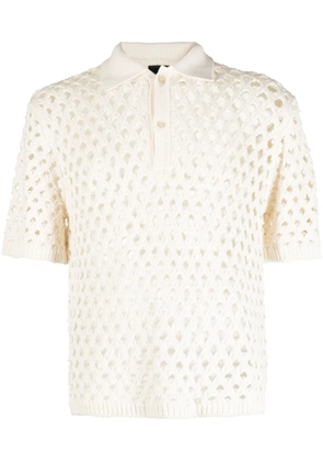 Stüssy Big Mesh cotton polo jumper - White