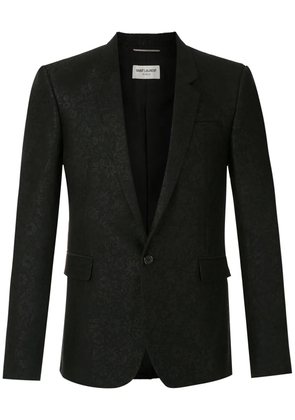 Saint Laurent floral jacquard single-breasted blazer - Black