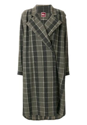 Issey Miyake Pre-Owned 1970s oversize check coat - Green