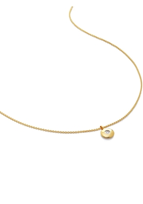 Monica Vinader 18kt recycled gold vermeil Birthstone diamond pendant necklace