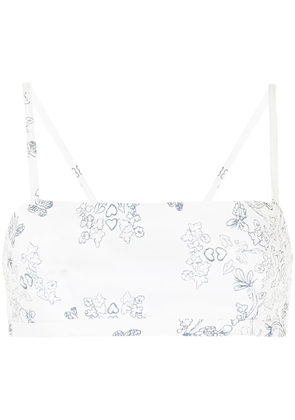 Macgraw Abbey printed crop top - White