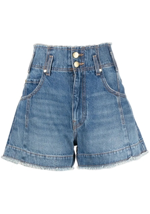 Ulla Johnson high-waisted washed-denim shorts - Blue