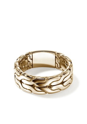 John Hardy 14kt yellow gold Carved Chain ring