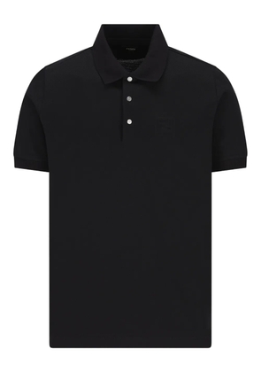 FENDI embossed-logo piqué polo shirt - Blue