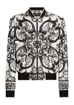 Dolce & Gabbana maiolica pattern bomber jacket - White