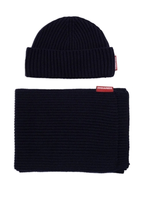 DSQUARED2 ribbed wool beanie - Blue