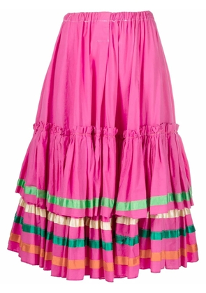 A.N.G.E.L.O. Vintage Cult 1980s layered flared midi skirt - Pink