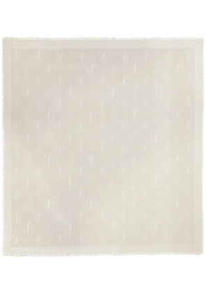 Jimmy Choo Emani monogram.jacquard scarf - Neutrals