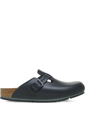 Birkenstock buckle leather slippers - Black