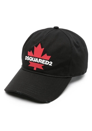 DSQUARED2 maple-leaf printed cotton cap - Black