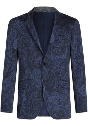ETRO paisley-print single-breasted blazer - Blue