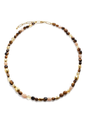 Monica Vinader Rio beaded tiger eye necklace - Gold