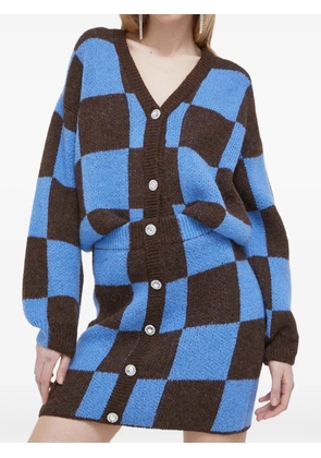 Stine Goya checkerboard button mini skirt - Blue