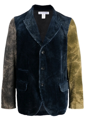 Comme Des Garçons Shirt bleached-effect corduroy blazer - Blue