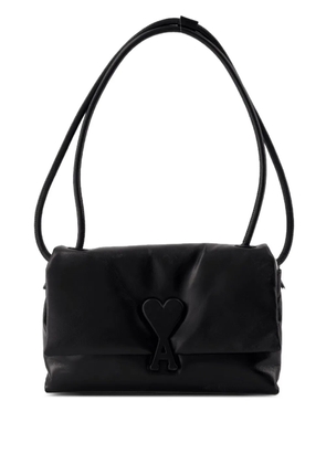 AMI Paris Voulez-Vous leather shoulder bag - Black