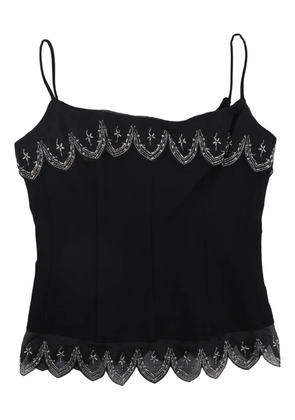 STAUD Colette scalloped top - Black