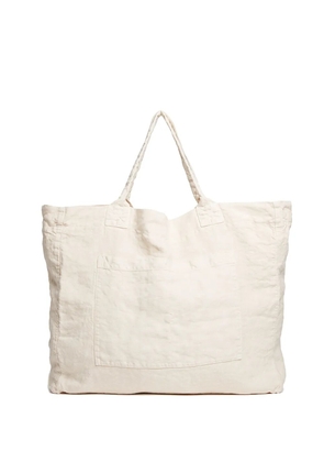 Once Milano linen weekend tote bag - Neutrals